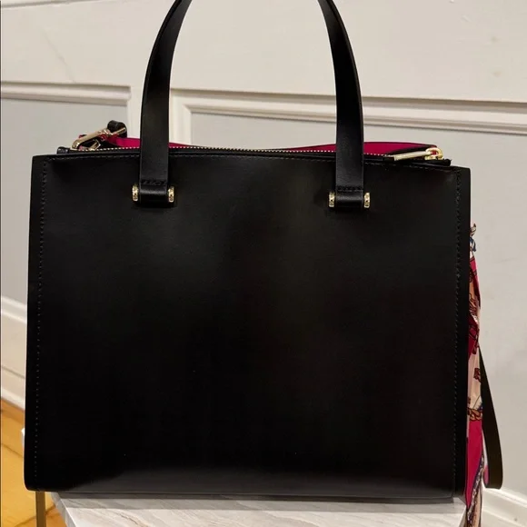 Kate Spade Bag Black Pink Leather Colorblock Tote Satchel - Picture 6 of 17